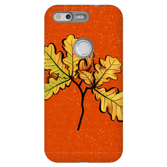 Pixel StrongFit Oak Leaves Autumnal Botanical Art by Boriana Giormova