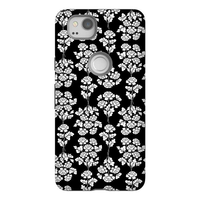 Pixel 2 StrongFit Black Roses bouquet Pattern by Anis Illustration