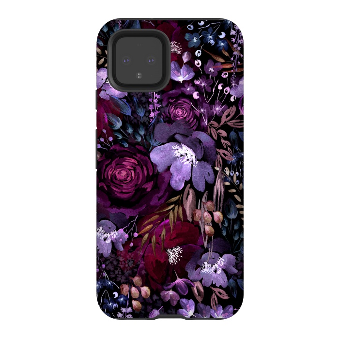 Pixel 4 StrongFit Deep Floral Chaos by Anis Illustration