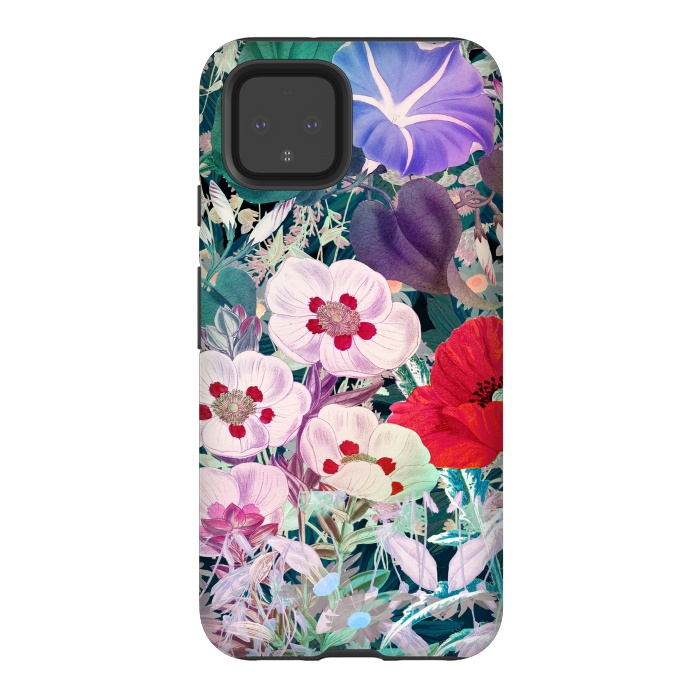 Pixel 4 StrongFit Rich colorful flowers - botanical illustration by Oana 