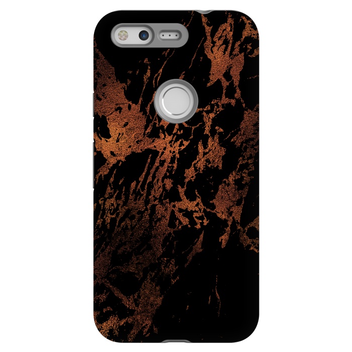 Pixel StrongFit Black marble with copper veins by  Utart