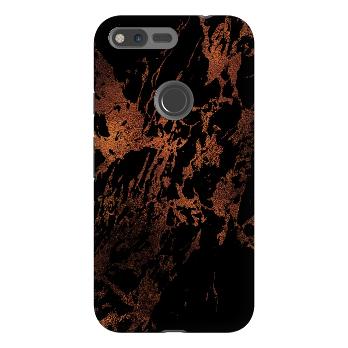 Pixel XL StrongFit Black marble with copper veins by  Utart