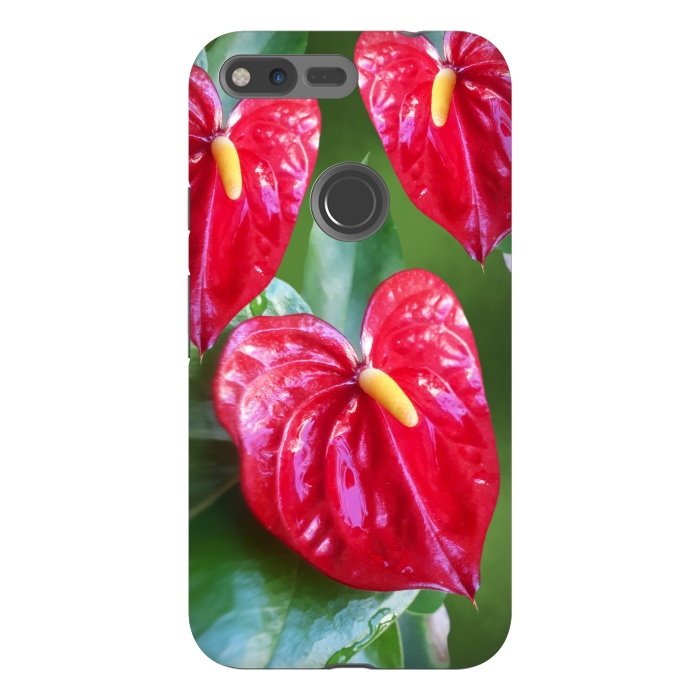 Pixel XL StrongFit Anthurium Red Exotic Flower  by BluedarkArt