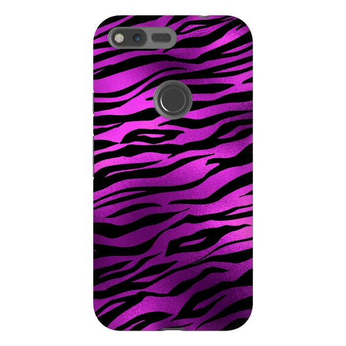 Pixel XL StrongFit Purple Black Tiger Skin by  Utart