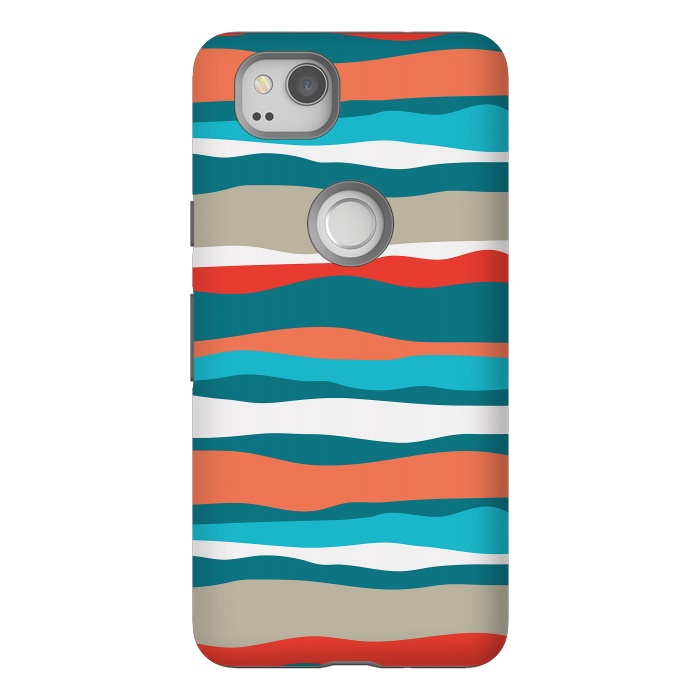 Pixel 2 StrongFit Coral Stripes by Majoih