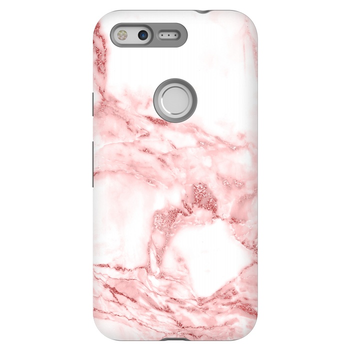 Pixel StrongFit RoseGold and White Fashion Marble  by  Utart