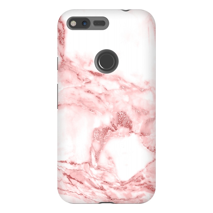 Pixel XL StrongFit RoseGold and White Fashion Marble  by  Utart