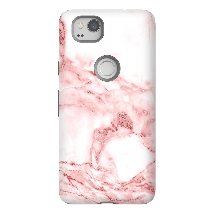 Pixel 2 StrongFit RoseGold and White Fashion Marble  by  Utart
