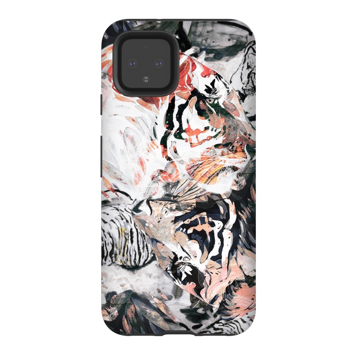 Pixel 4 StrongFit Ink painted tiger illustration by Oana 