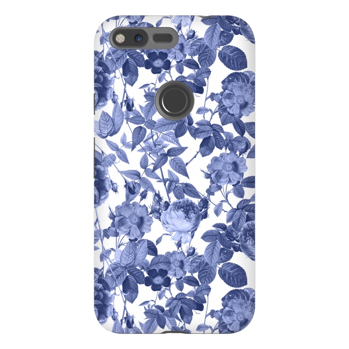 Pixel XL StrongFit Chinoiserie Blue Rose Garden - Vintage Roses by  Utart