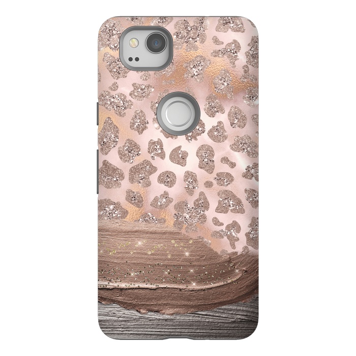 Pixel 2 StrongFit Blush Cheetah Skin with thick paint strokes by  Utart
