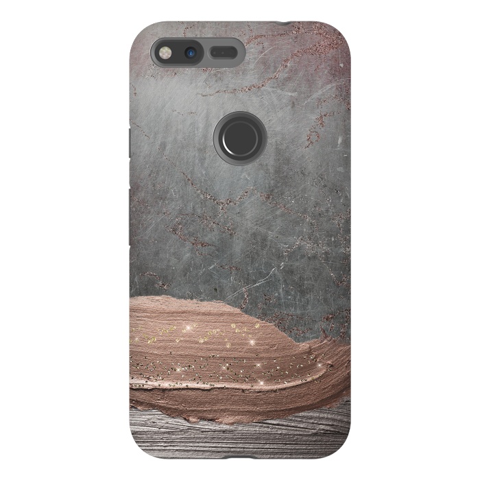 Pixel XL StrongFit Blush thick hand drawn strokes on Concrete by  Utart