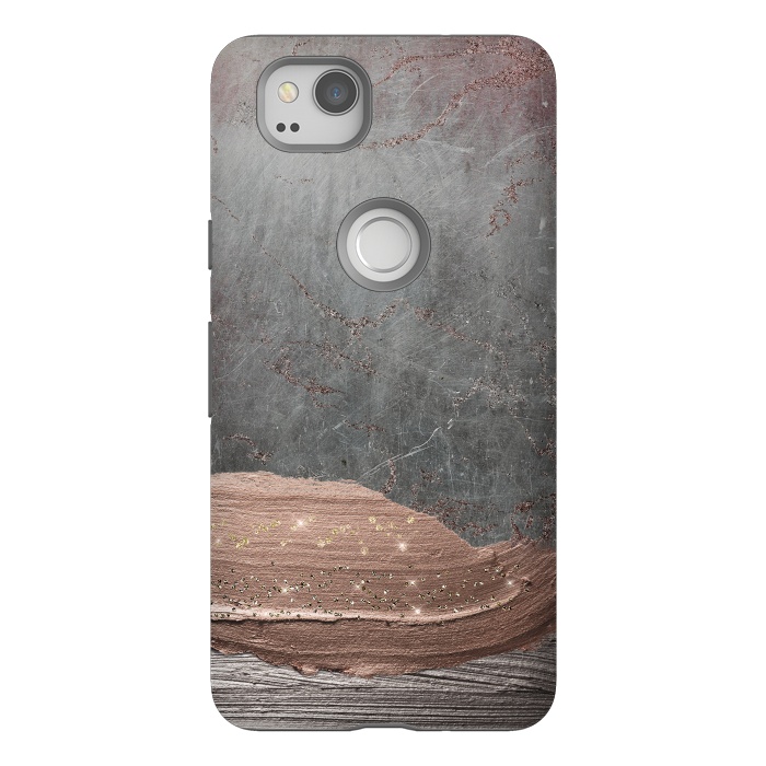 Pixel 2 StrongFit Blush thick hand drawn strokes on Concrete by  Utart