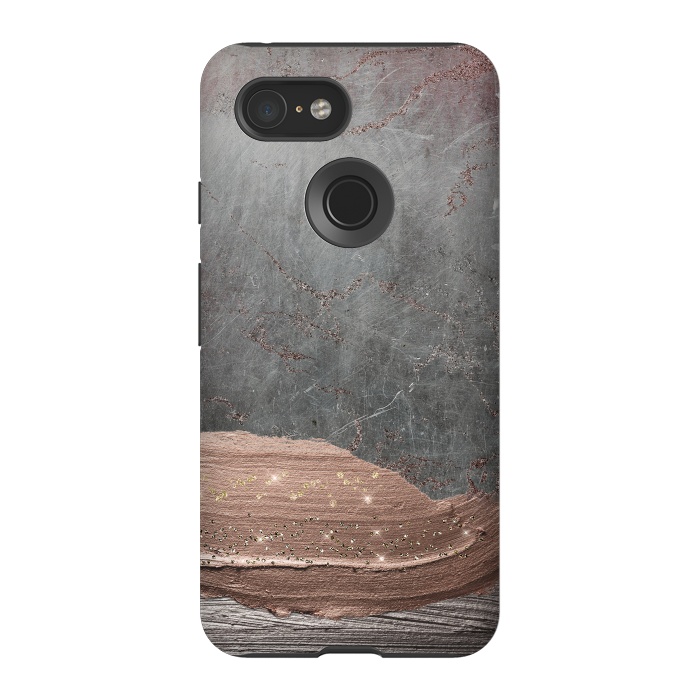 Pixel 3 StrongFit Blush thick hand drawn strokes on Concrete by  Utart