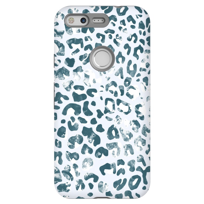 Pixel StrongFit textured turquoise leopard print by Oana 