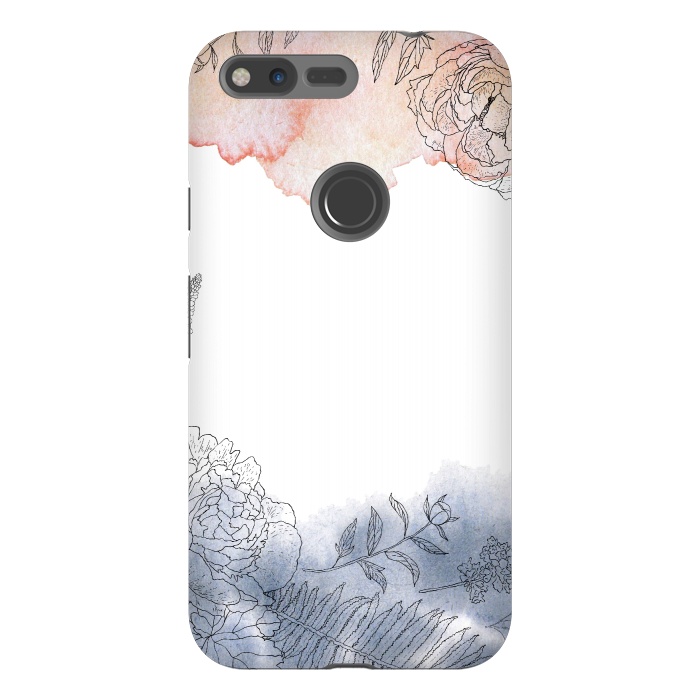 Pixel XL StrongFit Blush and Blue Ink and Florals  by  Utart