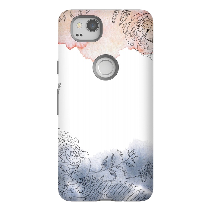 Pixel 2 StrongFit Blush and Blue Ink and Florals  by  Utart