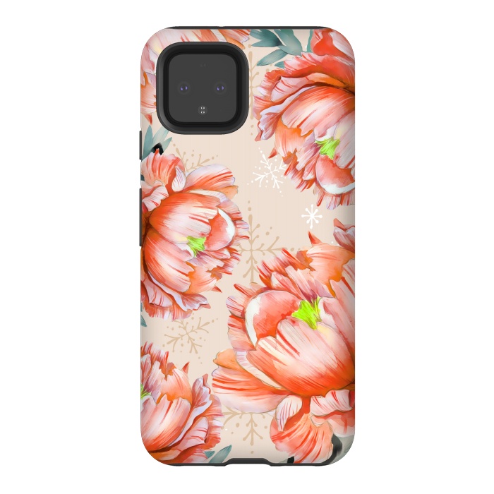 Pixel 4 StrongFit Lovely Peony by Creativeaxle