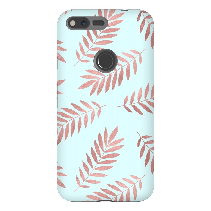 Pixel XL StrongFit Rose Gold Leaves by Creativeaxle