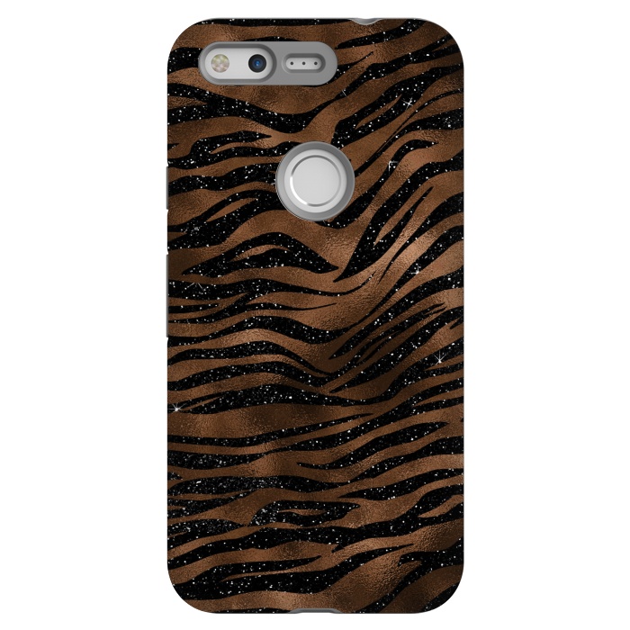 Pixel StrongFit Jungle Journey - Copper Safari Tiger Skin Pattern  by  Utart