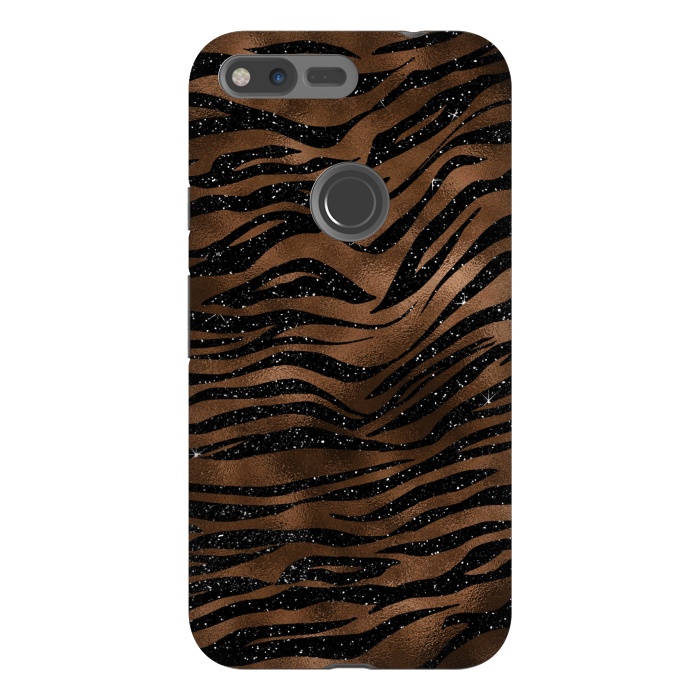 Pixel XL StrongFit Jungle Journey - Copper Safari Tiger Skin Pattern  by  Utart