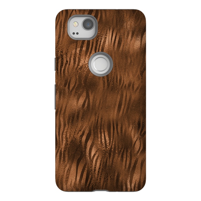 Pixel 2 StrongFit Jungle Journey - Copper Safari Tiger Skin Pattern 2 by  Utart