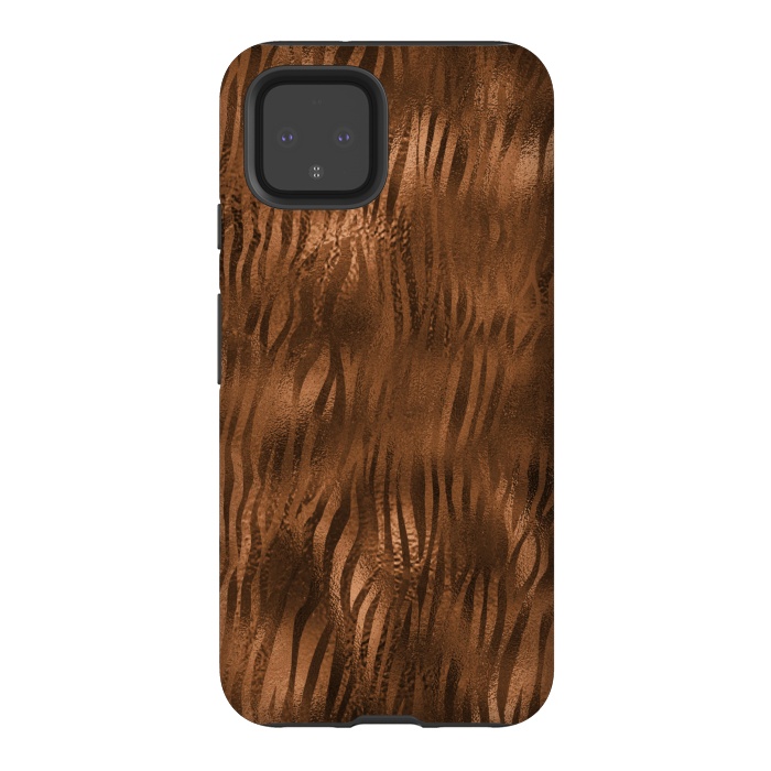Pixel 4 StrongFit Jungle Journey - Copper Safari Tiger Skin Pattern 2 by  Utart