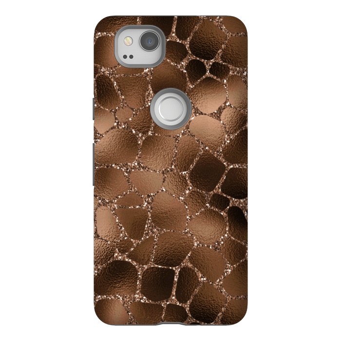 Pixel 2 StrongFit Jungle Journey - Copper Safari Giraffe Skin Pattern  by  Utart