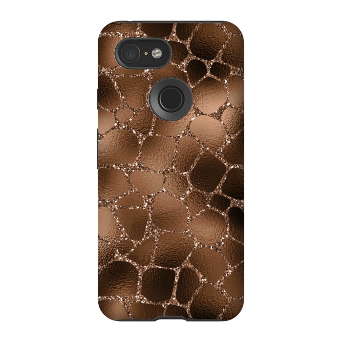 Pixel 3 StrongFit Jungle Journey - Copper Safari Giraffe Skin Pattern  by  Utart