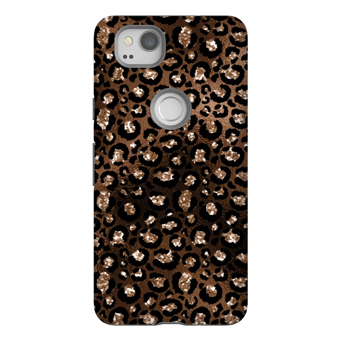 Pixel 2 StrongFit Jungle Journey - Copper Safari Leopard Skin Pattern  by  Utart
