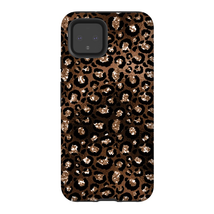 Pixel 4 StrongFit Jungle Journey - Copper Safari Leopard Skin Pattern  by  Utart