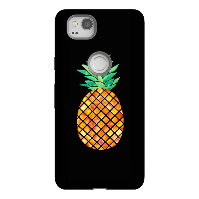 Pixel 2 StrongFit Pineapple On Black  by Amaya Brydon
