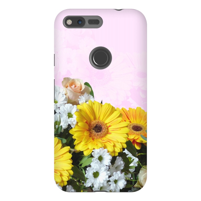 Pixel XL StrongFit Yellow Gerbera by Creativeaxle