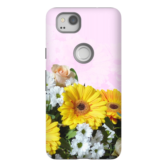 Pixel 2 StrongFit Yellow Gerbera by Creativeaxle