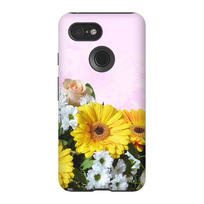 Pixel 3 StrongFit Yellow Gerbera by Creativeaxle