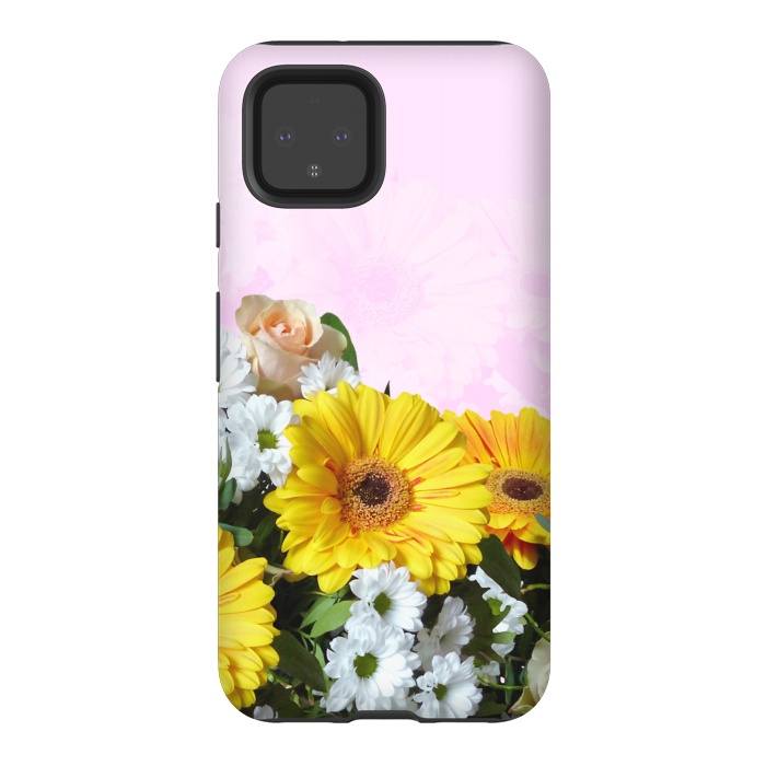 Pixel 4 StrongFit Yellow Gerbera by Creativeaxle