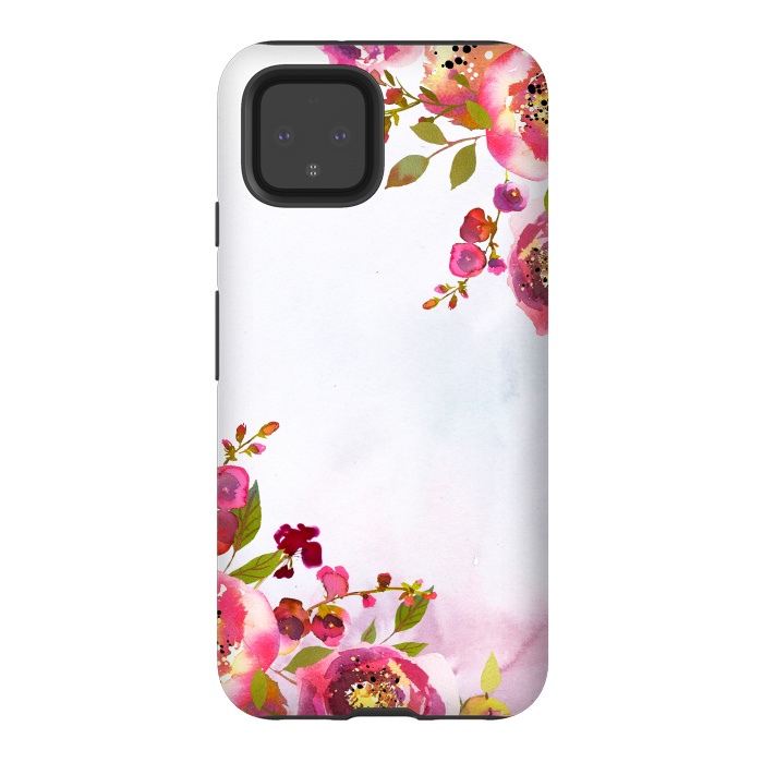 Pixel 4 StrongFit Pink Florals by  Utart