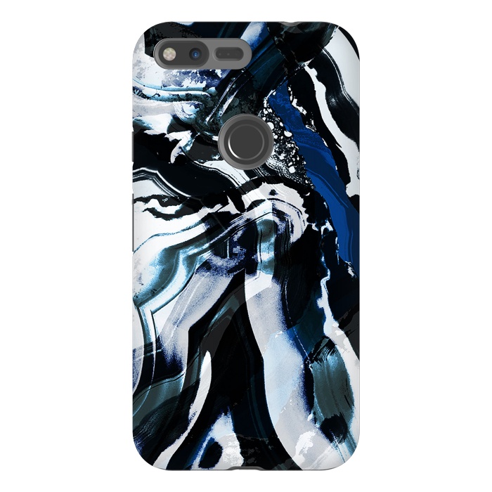 Pixel XL StrongFit Ink brushed painted marble by Oana 