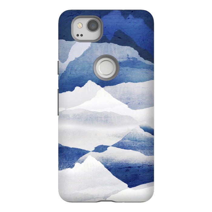 Pixel 2 StrongFit Blue elegant snowy mountains by Oana 
