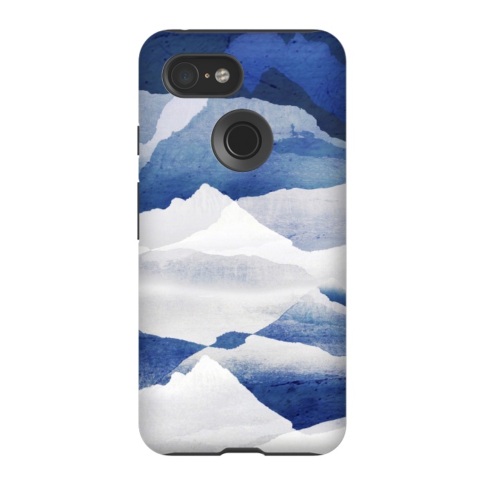 Pixel 3 StrongFit Blue elegant snowy mountains by Oana 