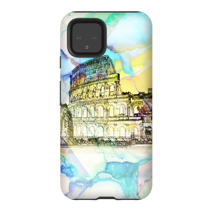 Pixel 4 StrongFit Colosseum Rome Italy ink sketch and watercolor painting by Oana 