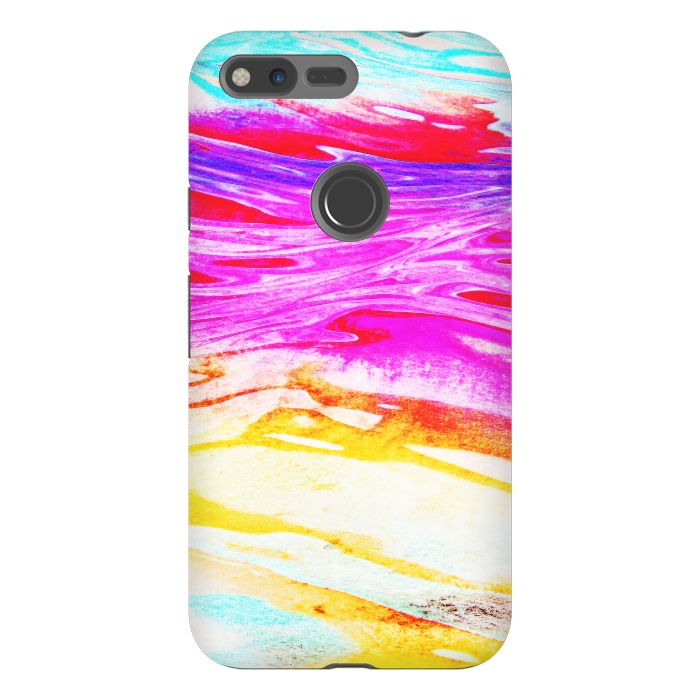 Pixel XL StrongFit Colorful tie dye painted waves by Oana 