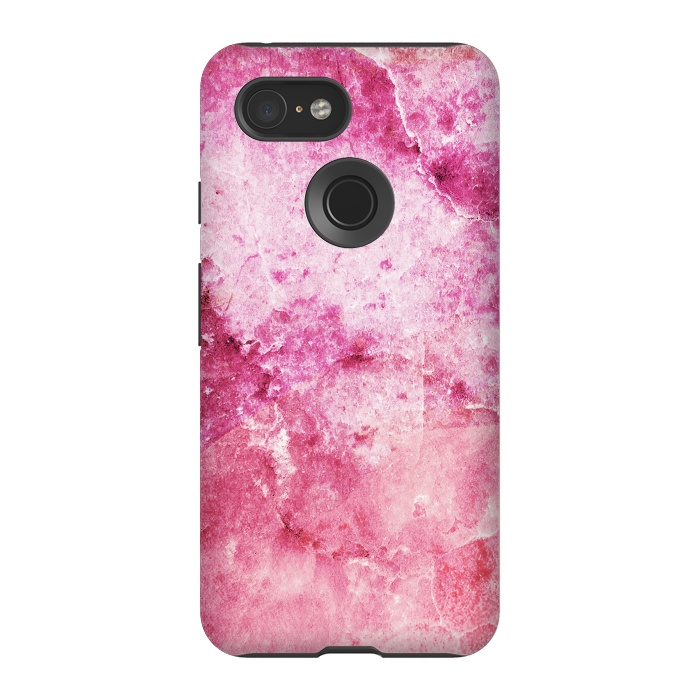 Pixel 3 StrongFit Pink fuchsia elegant marble by Oana 