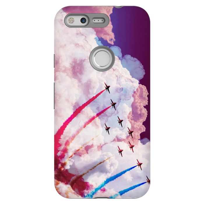 Pixel StrongFit Red purple airplane air show by Oana 