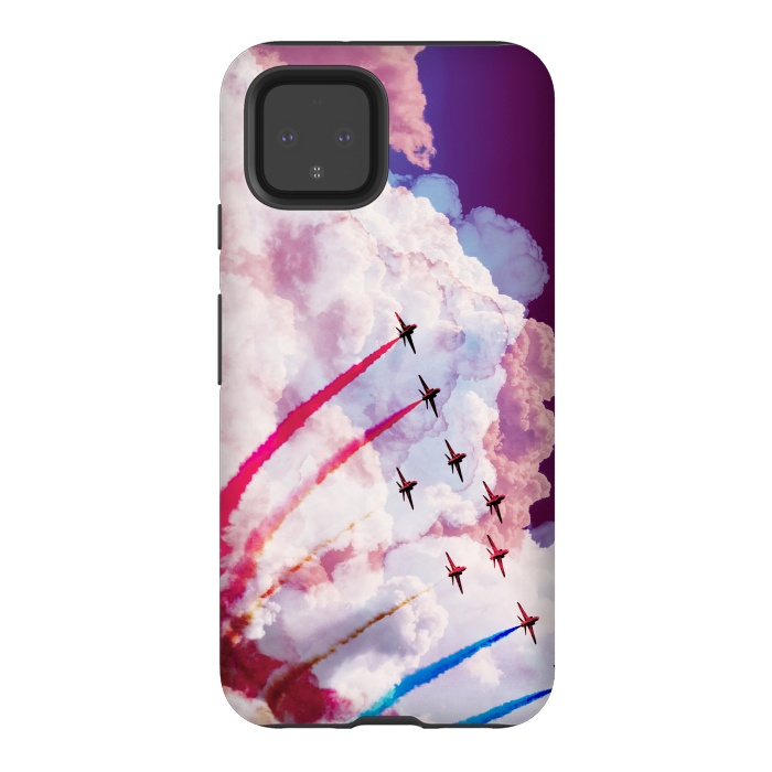 Pixel 4 StrongFit Red purple airplane air show by Oana 