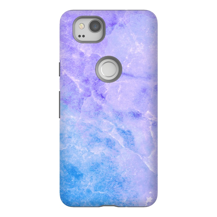 Pixel 2 StrongFit Purple blue marble stone by Oana 