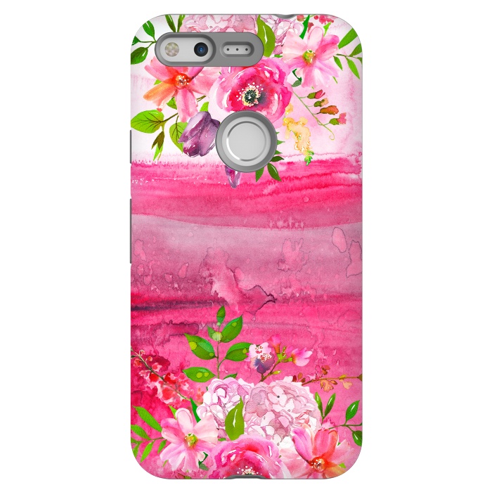 Pixel StrongFit Pink watercolor florals by  Utart