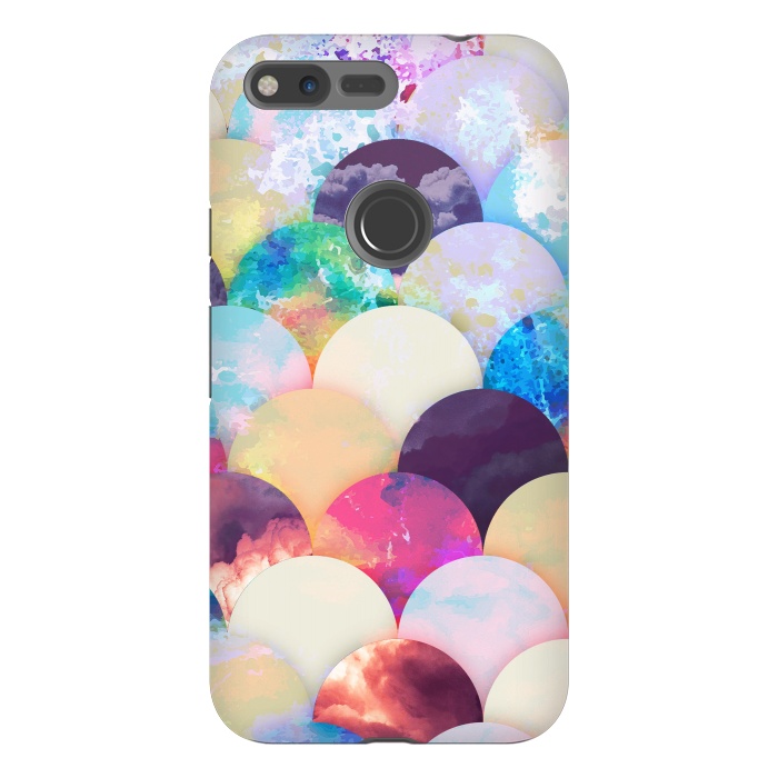 Pixel XL StrongFit Painted colorful clouds seashell balloons pattern by Oana 