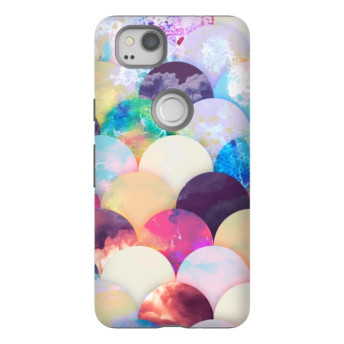 Pixel 2 StrongFit Painted colorful clouds seashell balloons pattern by Oana 