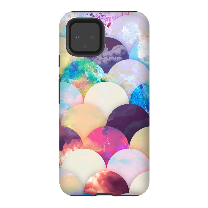 Pixel 4 StrongFit Painted colorful clouds seashell balloons pattern by Oana 